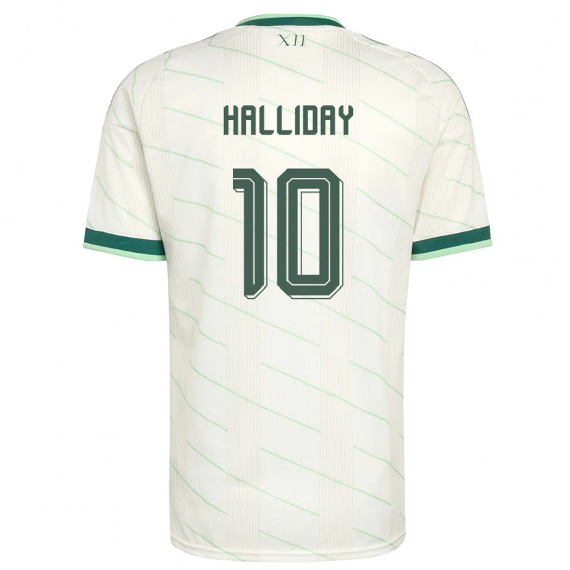 Danxen Mujer Camiseta Irlanda Del Norte Keri Halliday #10 Blanco Verde 2ª Equipación 26-28 La Camisa