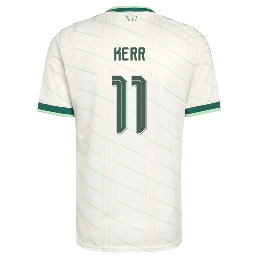 Danxen Mujer Camiseta Irlanda Del Norte Joel Kerr #11 Blanco Verde 2ª Equipación 26-28 La Camisa