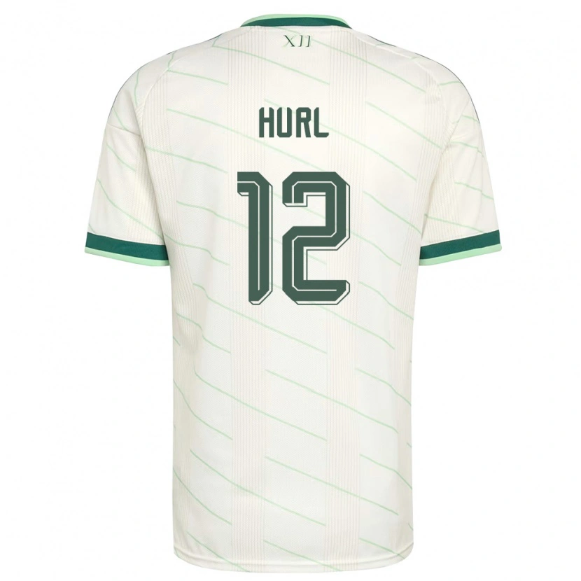 Danxen Mujer Camiseta Irlanda Del Norte Francis Hurl #12 Blanco Verde 2ª Equipación 26-28 La Camisa