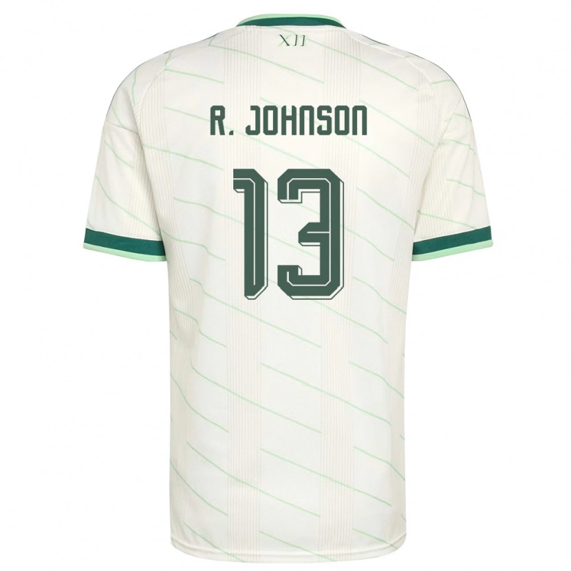 Danxen Mujer Camiseta Irlanda Del Norte Ryan Johnson #13 Blanco Verde 2ª Equipación 26-28 La Camisa