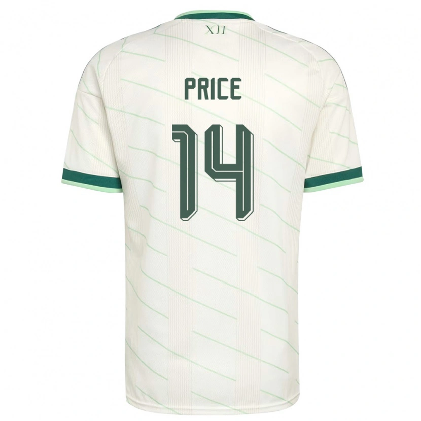 Danxen Mujer Camiseta Irlanda Del Norte Isaac Price #14 Blanco Verde 2ª Equipación 26-28 La Camisa