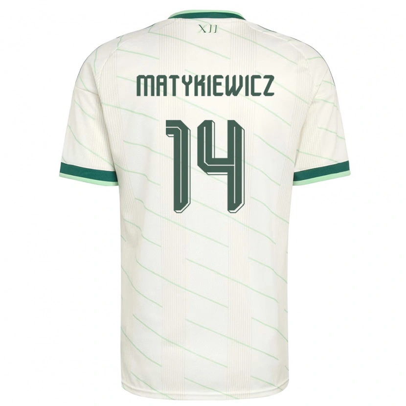 Danxen Mujer Camiseta Irlanda Del Norte Luke Matykiewicz #14 Blanco Verde 2ª Equipación 26-28 La Camisa