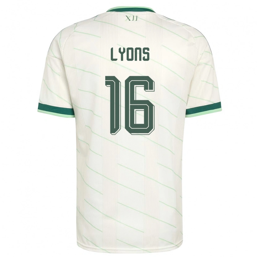 Danxen Mujer Camiseta Irlanda Del Norte Brad Lyons #16 Blanco Verde 2ª Equipación 26-28 La Camisa