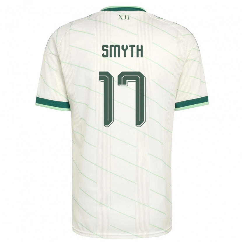 Danxen Mujer Camiseta Irlanda Del Norte Casey Smyth #17 Blanco Verde 2ª Equipación 26-28 La Camisa
