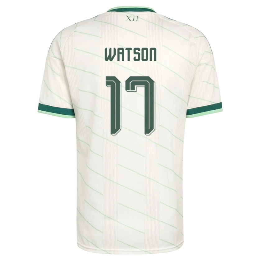 Danxen Mujer Camiseta Irlanda Del Norte Alex Watson #17 Blanco Verde 2ª Equipación 26-28 La Camisa