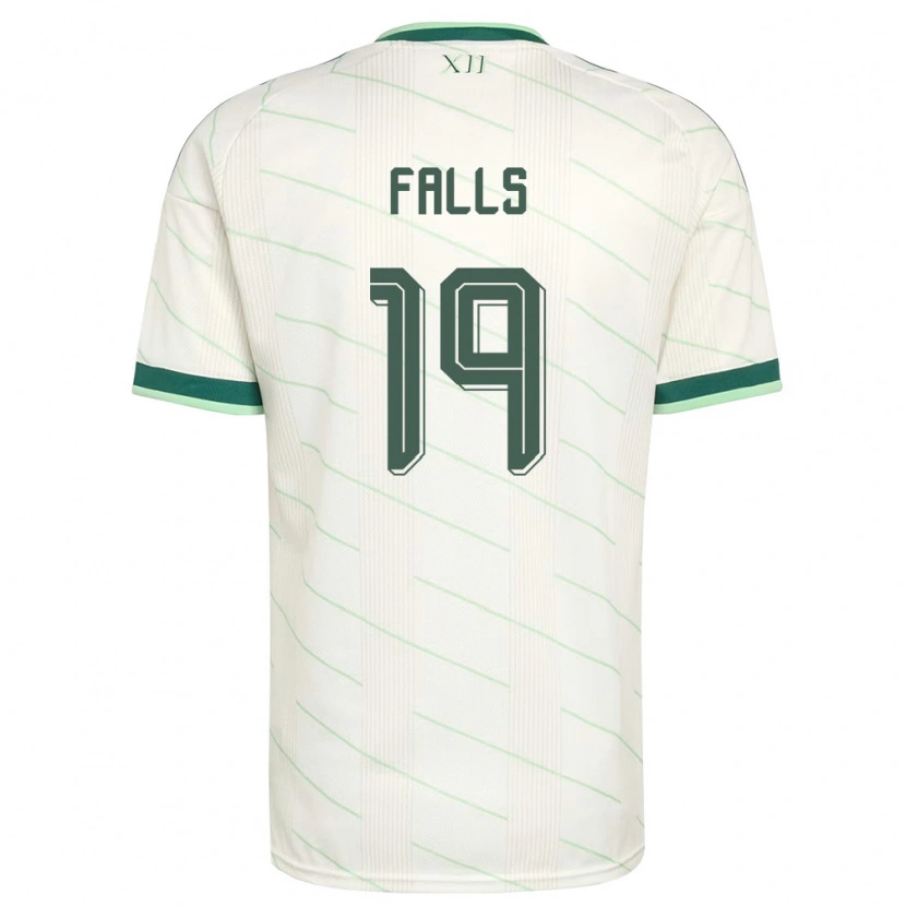Danxen Mujer Camiseta Irlanda Del Norte Conor Falls #19 Blanco Verde 2ª Equipación 26-28 La Camisa