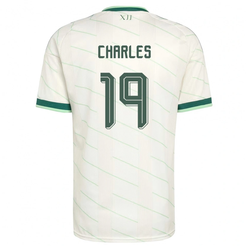 Danxen Mujer Camiseta Irlanda Del Norte Shea Charles #19 Blanco Verde 2ª Equipación 26-28 La Camisa