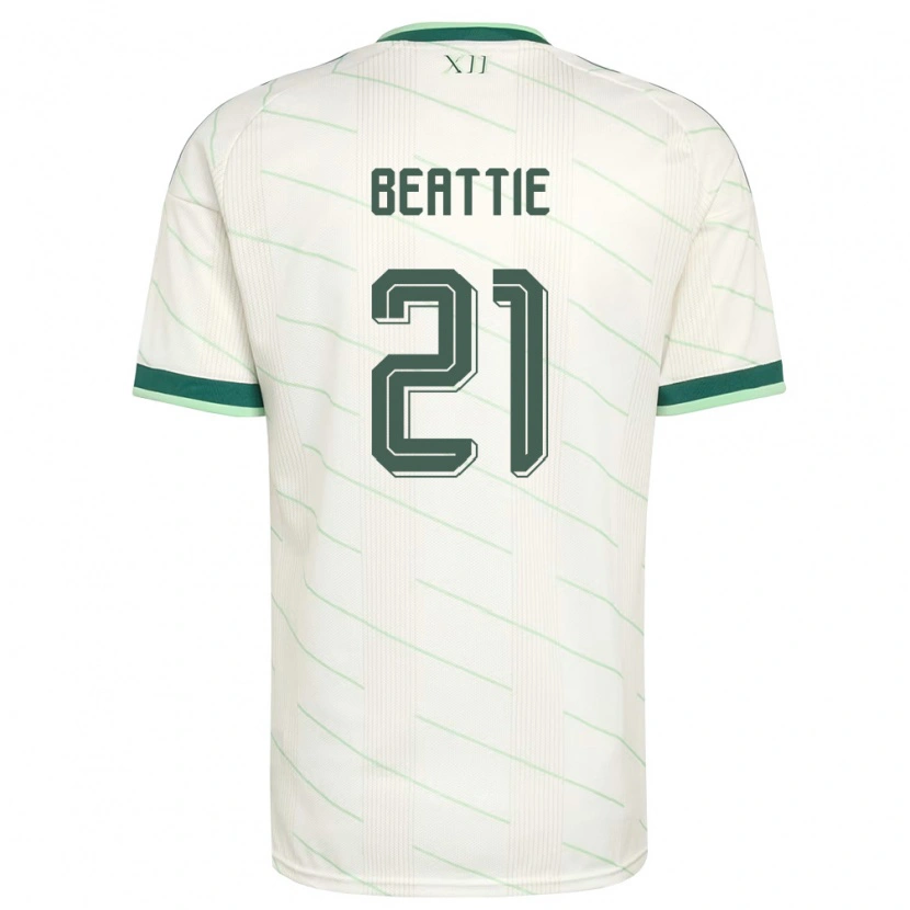 Danxen Mujer Camiseta Irlanda Del Norte Kerry Beattie #21 Blanco Verde 2ª Equipación 26-28 La Camisa