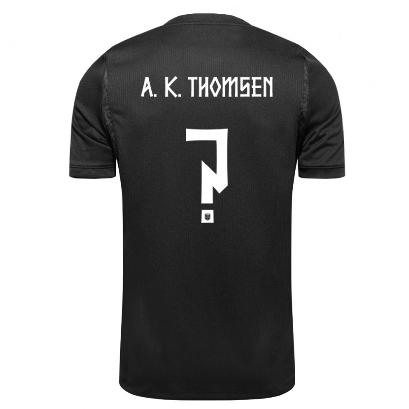 Danxen Mujer Camiseta Noruega Adrian Konglevoll Thomsen #0 Negro 2ª Equipación 26-28 La Camisa