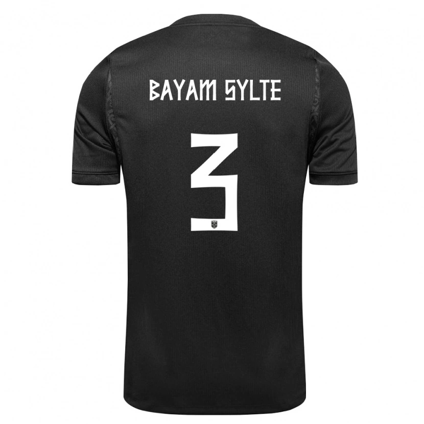 Danxen Mujer Camiseta Noruega Daniel Bayam Sylte #3 Negro 2ª Equipación 26-28 La Camisa