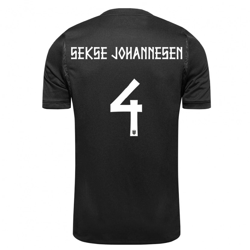 Danxen Mujer Camiseta Noruega Mats Sekse Johannesen #4 Negro 2ª Equipación 26-28 La Camisa