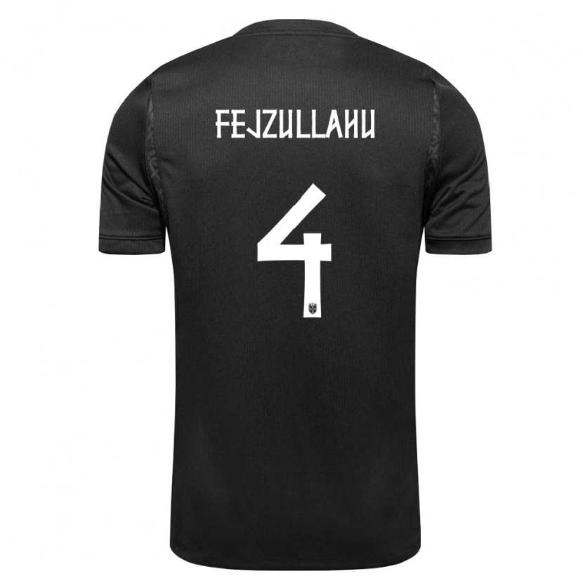 Danxen Mujer Camiseta Noruega Arigon Fejzullahu #4 Negro 2ª Equipación 26-28 La Camisa