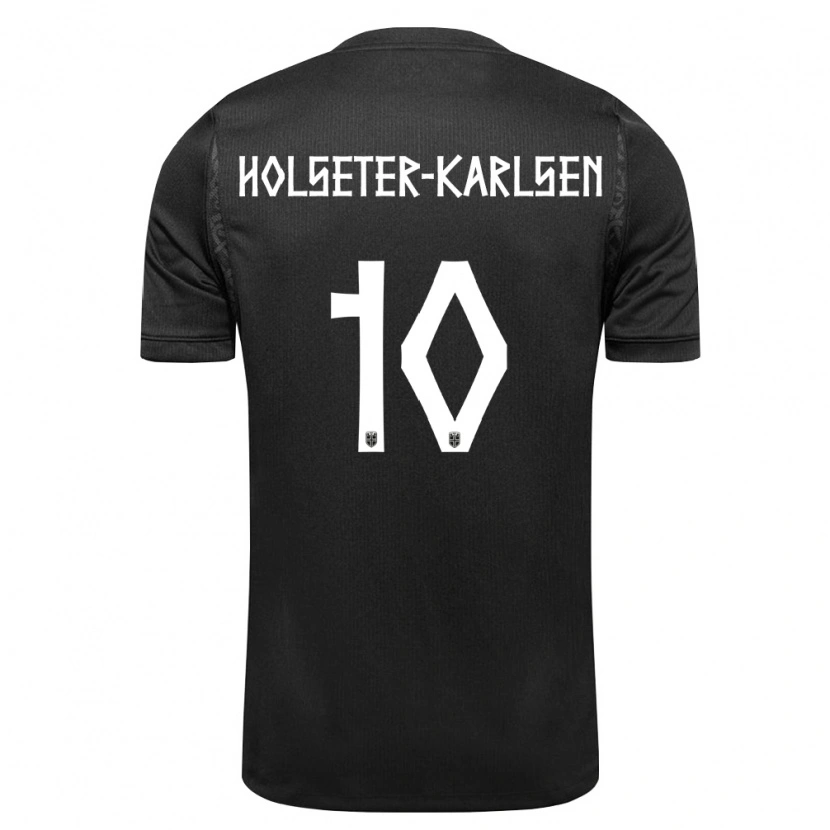 Danxen Mujer Camiseta Noruega Philip Holseter-Karlsen #10 Negro 2ª Equipación 26-28 La Camisa