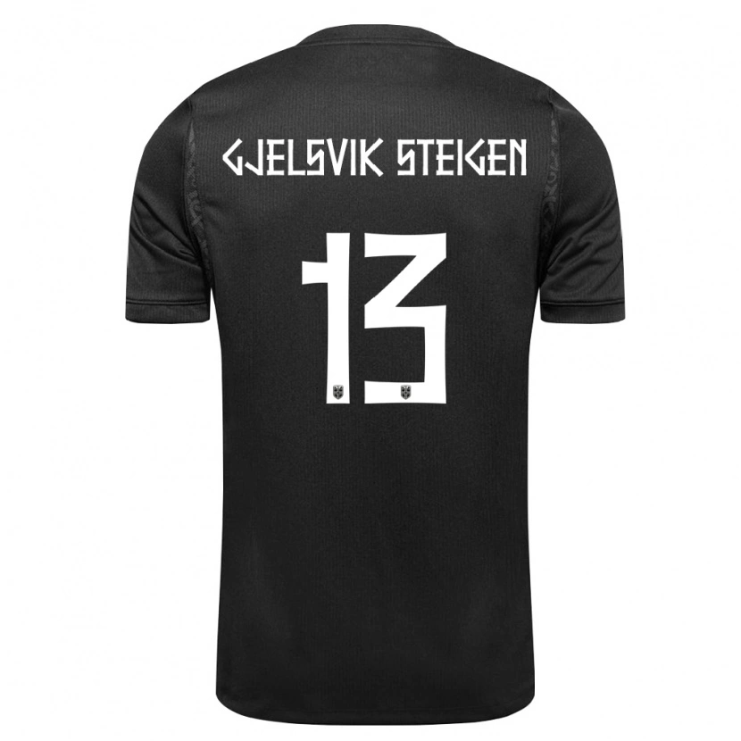 Danxen Mujer Camiseta Noruega Rasmus Gjelsvik Steigen #13 Negro 2ª Equipación 26-28 La Camisa