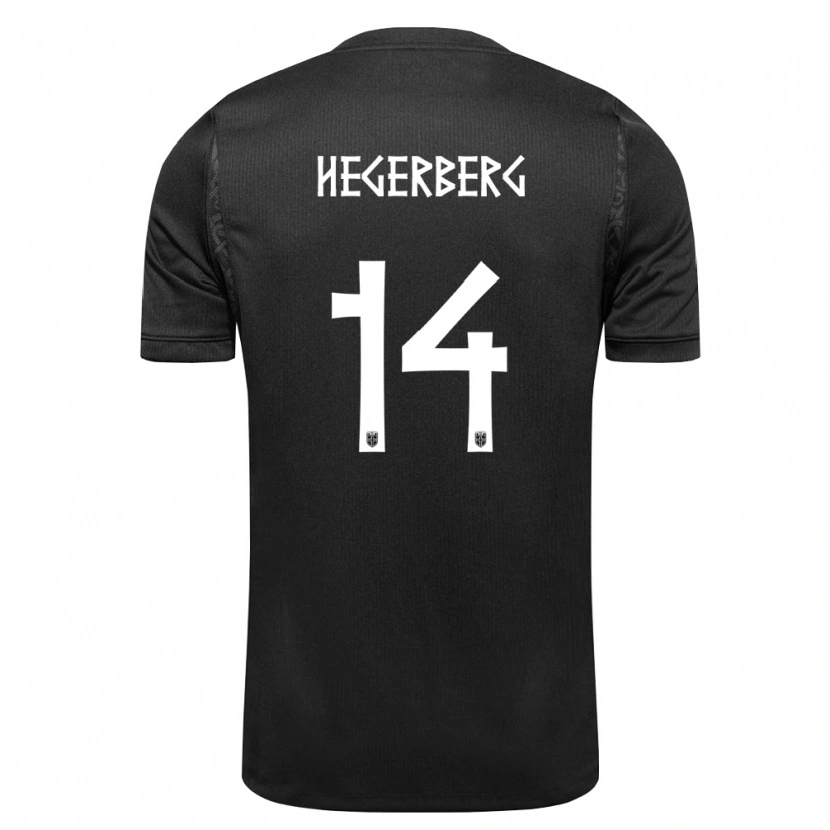 Danxen Mujer Camiseta Noruega Ada Hegerberg #14 Negro 2ª Equipación 26-28 La Camisa