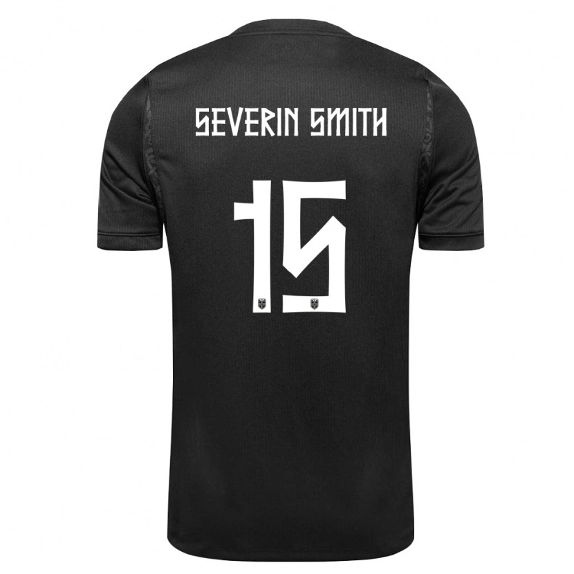 Danxen Mujer Camiseta Noruega Daniel Severin Smith #15 Negro 2ª Equipación 26-28 La Camisa