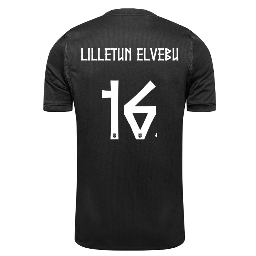 Danxen Mujer Camiseta Noruega Aleksander Lilletun Elvebu #16 Negro 2ª Equipación 26-28 La Camisa