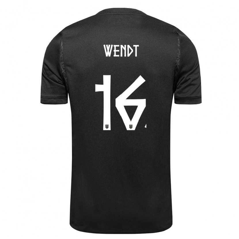 Danxen Mujer Camiseta Noruega William Wendt #16 Negro 2ª Equipación 26-28 La Camisa