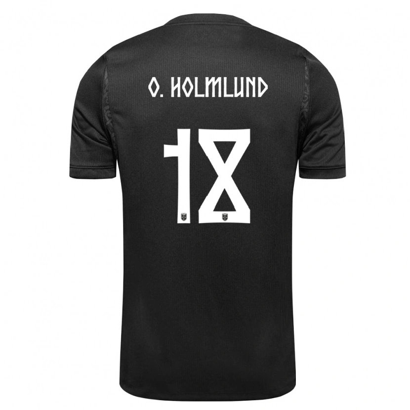 Danxen Mujer Camiseta Noruega Ola Holmlund Ørjasæter #18 Negro 2ª Equipación 26-28 La Camisa