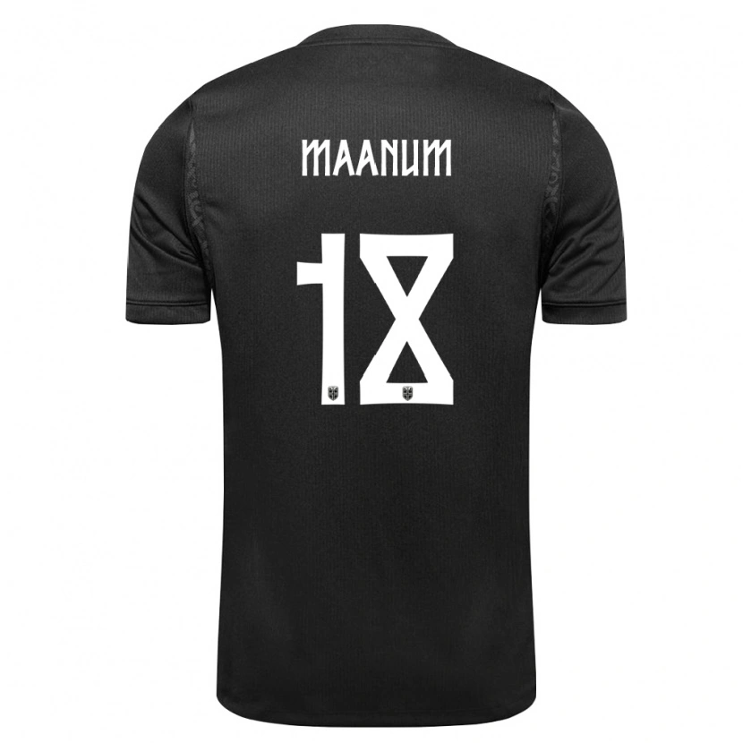 Danxen Mujer Camiseta Noruega Frida Maanum #18 Negro 2ª Equipación 26-28 La Camisa