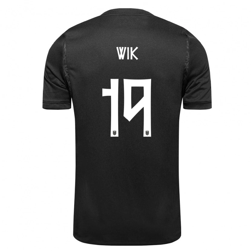 Danxen Mujer Camiseta Noruega Nicholas Wik #19 Negro 2ª Equipación 26-28 La Camisa