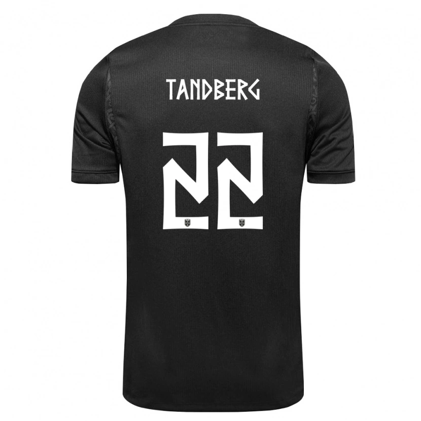 Danxen Mujer Camiseta Noruega Cathinka Tandberg #22 Negro 2ª Equipación 26-28 La Camisa