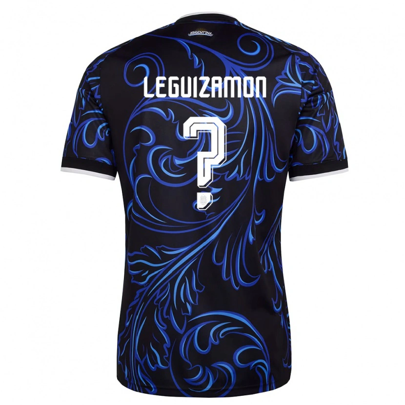 Danxen Mujer Camiseta Argentina Lionel Leguizamon #0 Negro Blanco Azul Cielo 2ª Equipación 26-28 La Camisa