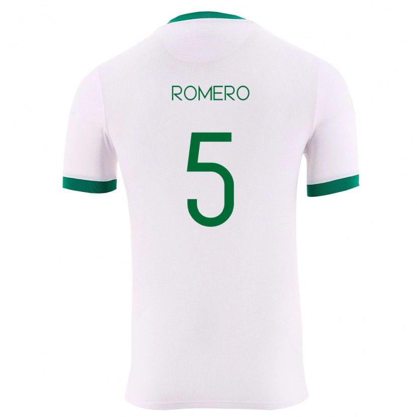 Danxen Mujer Camiseta Bolivia César Romero #5 Blanco Verde Rojo 2ª Equipación 26-28 La Camisa