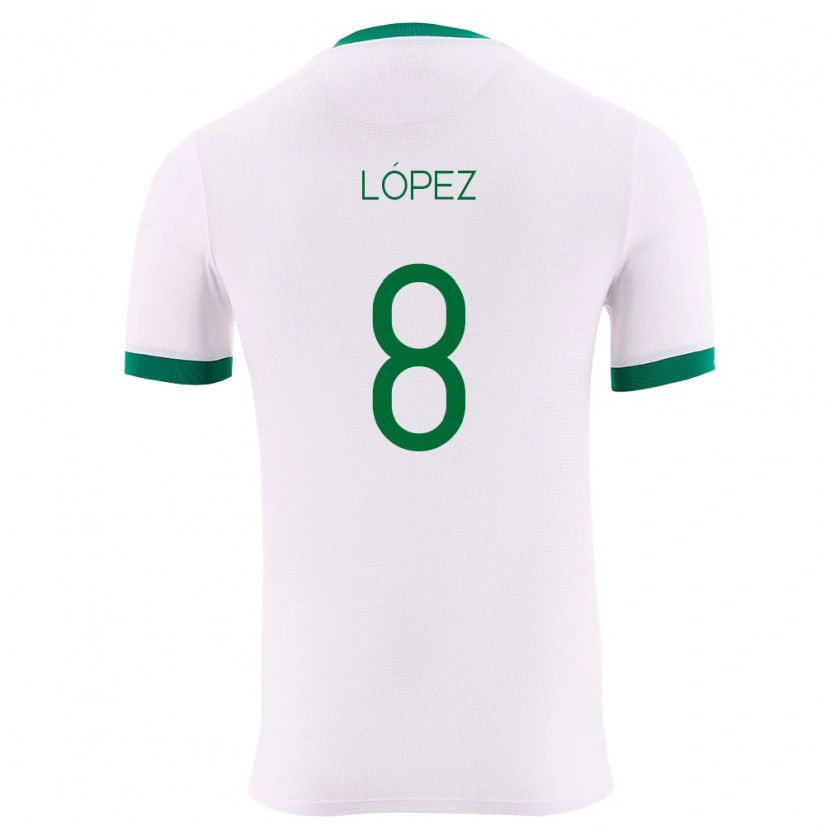 Danxen Mujer Camiseta Bolivia Óscar López #8 Blanco Verde Rojo 2ª Equipación 26-28 La Camisa