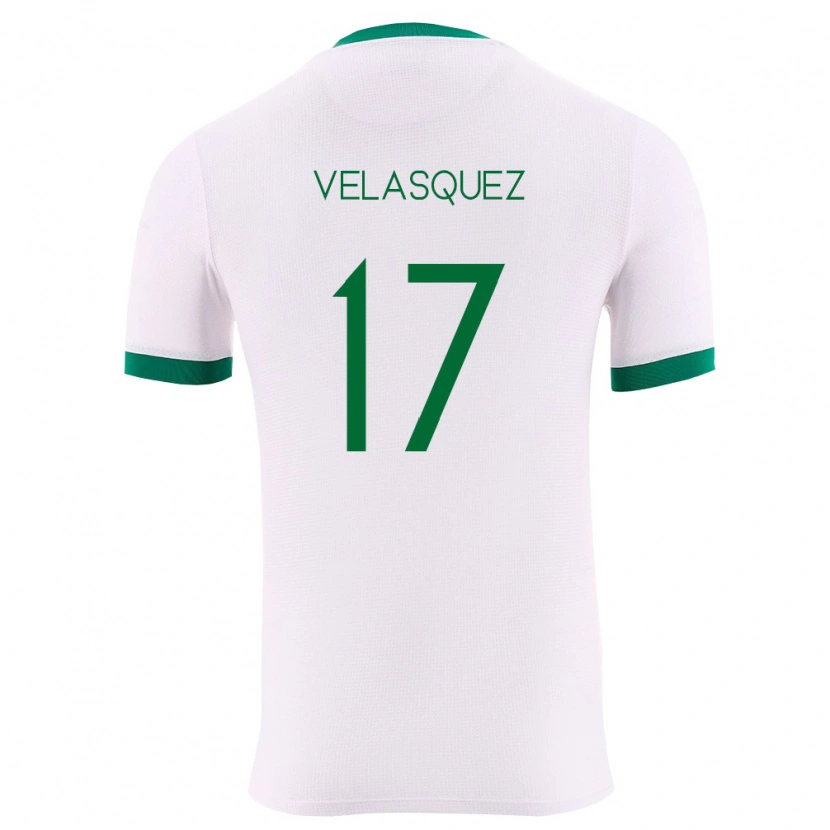 Danxen Mujer Camiseta Bolivia Jhon Velásquez #17 Blanco Verde Rojo 2ª Equipación 26-28 La Camisa