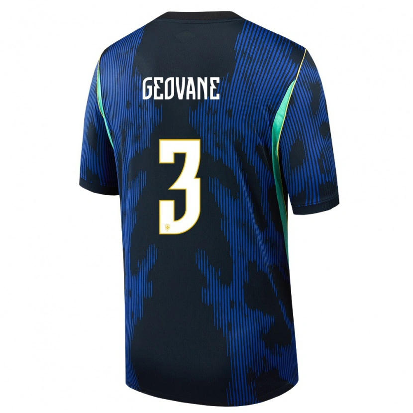 Danxen Mujer Camiseta Brasil Geovane #3 Azul Amarillo Marino 2ª Equipación 26-28 La Camisa