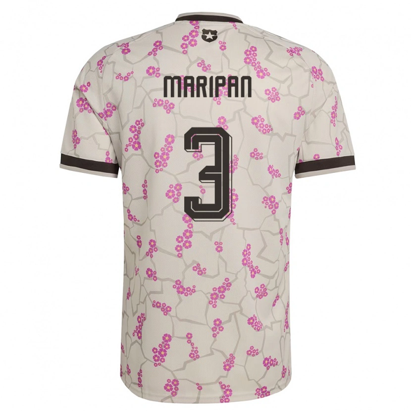 Danxen Mujer Camiseta Chile Guillermo Maripán #3 Blanco Púrpura 2ª Equipación 26-28 La Camisa