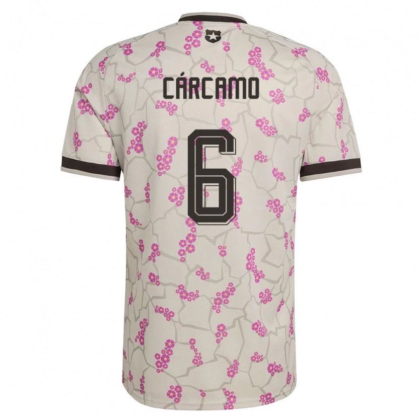 Danxen Mujer Camiseta Chile Javier Cárcamo #6 Blanco Púrpura 2ª Equipación 26-28 La Camisa