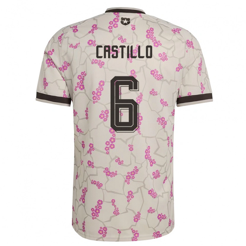 Danxen Mujer Camiseta Chile Cristóbal Castillo #6 Blanco Púrpura 2ª Equipación 26-28 La Camisa