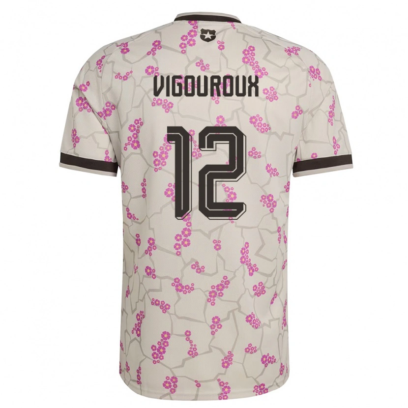 Danxen Mujer Camiseta Chile Lawrence Vigouroux #12 Blanco Púrpura 2ª Equipación 26-28 La Camisa