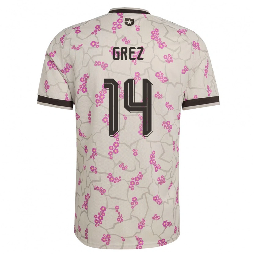 Danxen Mujer Camiseta Chile Javiera Grez #14 Blanco Púrpura 2ª Equipación 26-28 La Camisa