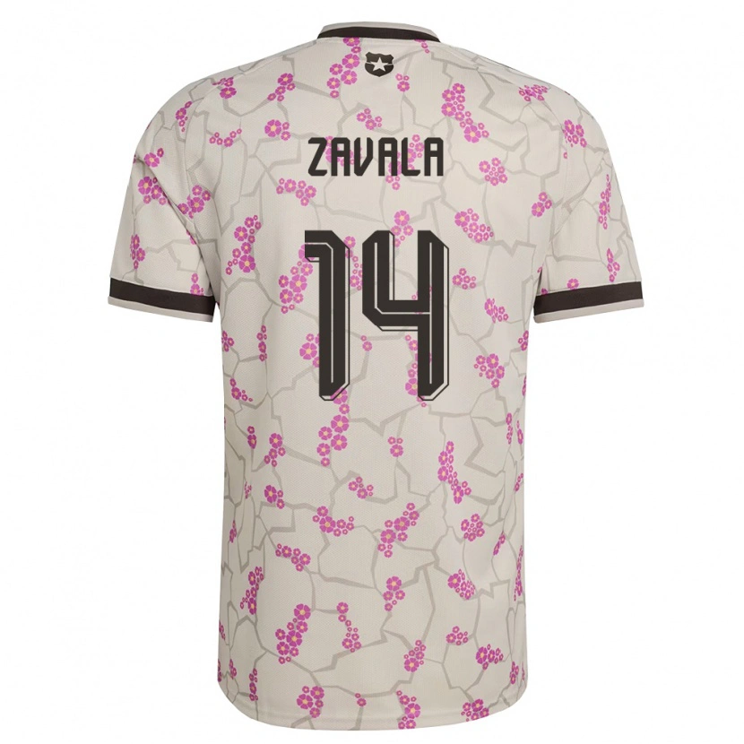 Danxen Mujer Camiseta Chile Cristián Zavala #14 Blanco Púrpura 2ª Equipación 26-28 La Camisa
