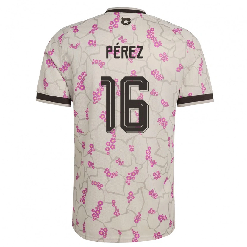 Danxen Mujer Camiseta Chile Nicolás Pérez #16 Blanco Púrpura 2ª Equipación 26-28 La Camisa