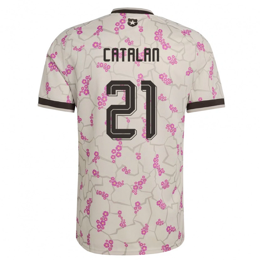 Danxen Mujer Camiseta Chile Matías Catalán #21 Blanco Púrpura 2ª Equipación 26-28 La Camisa