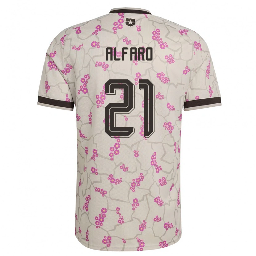 Danxen Mujer Camiseta Chile Julián Alfaro #21 Blanco Púrpura 2ª Equipación 26-28 La Camisa
