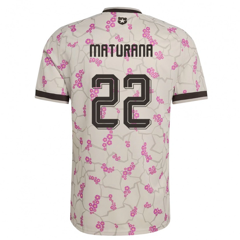 Danxen Mujer Camiseta Chile Martín Maturana #22 Blanco Púrpura 2ª Equipación 26-28 La Camisa