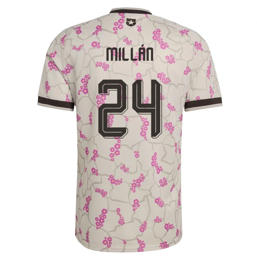Danxen Mujer Camiseta Chile Lautaro Millán #24 Blanco Púrpura 2ª Equipación 26-28 La Camisa