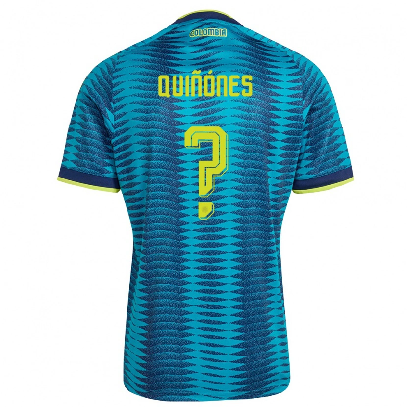Danxen Mujer Camiseta Colombia Brayner Quiñónes #0 Azul Amarillo Marino 2ª Equipación 26-28 La Camisa