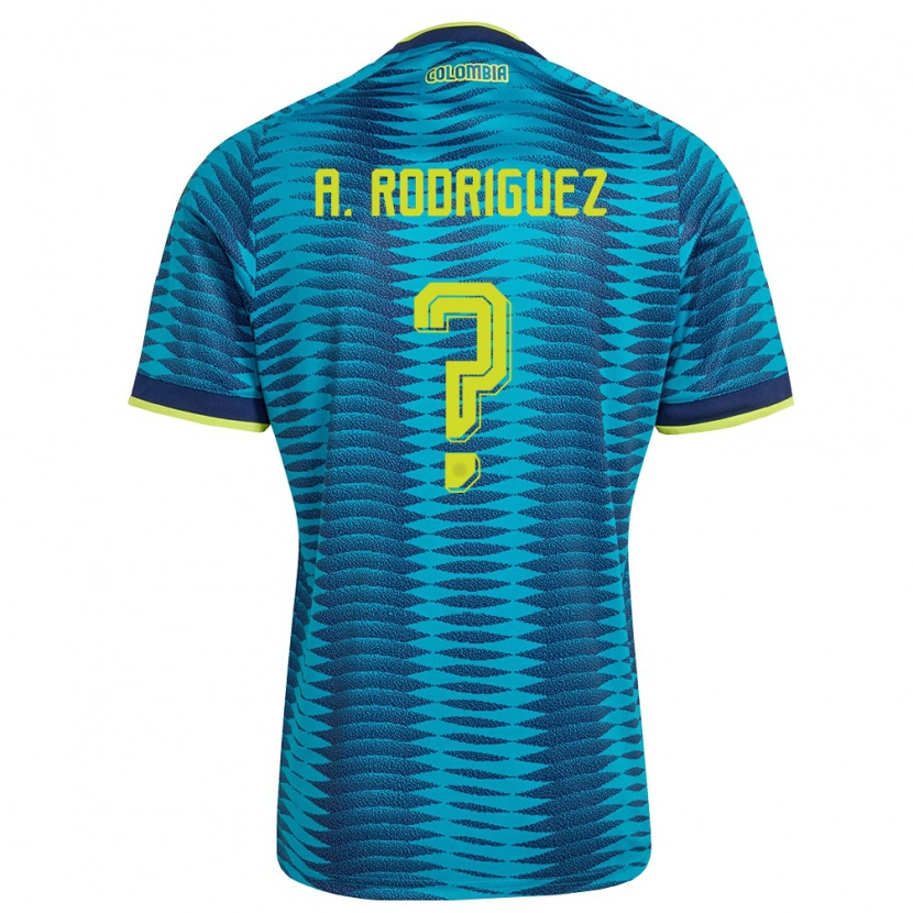 Danxen Mujer Camiseta Colombia Andrés Rodríguez #0 Azul Amarillo Marino 2ª Equipación 26-28 La Camisa