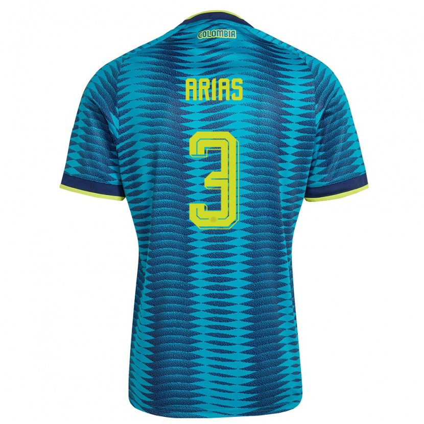 Danxen Mujer Camiseta Colombia Daniela Arias #3 Azul Amarillo Marino 2ª Equipación 26-28 La Camisa