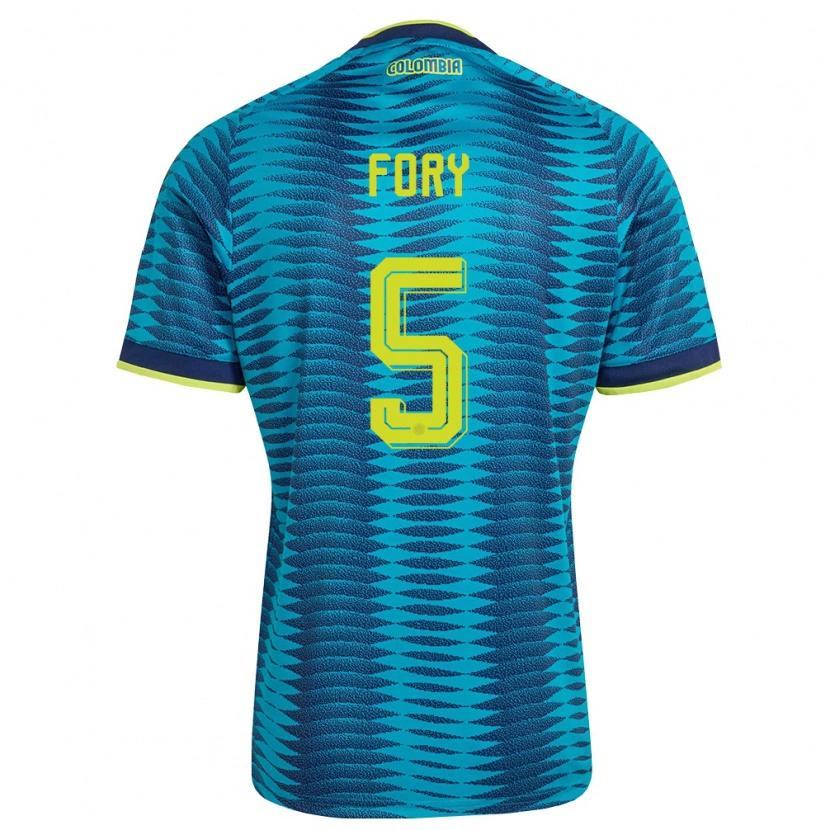 Danxen Mujer Camiseta Colombia Jimer Fory #5 Azul Amarillo Marino 2ª Equipación 26-28 La Camisa