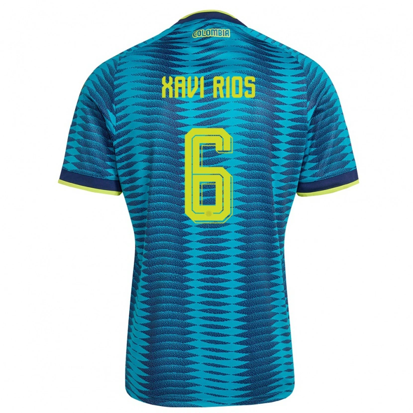 Danxen Mujer Camiseta Colombia Xavi Ríos #6 Azul Amarillo Marino 2ª Equipación 26-28 La Camisa