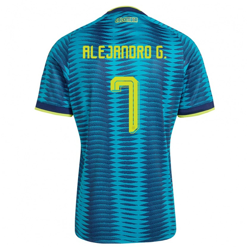 Danxen Mujer Camiseta Colombia Alejandro García #7 Azul Amarillo Marino 2ª Equipación 26-28 La Camisa