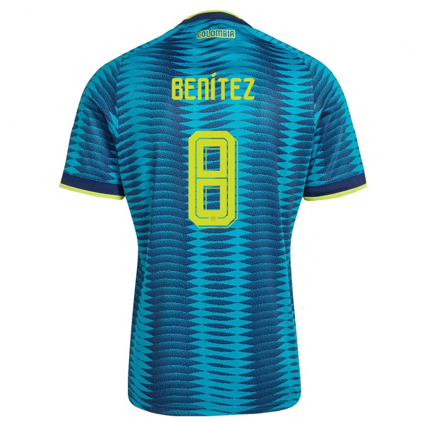 Danxen Mujer Camiseta Colombia Royner Benítez #8 Azul Amarillo Marino 2ª Equipación 26-28 La Camisa