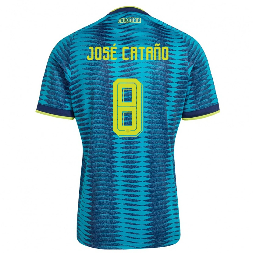Danxen Mujer Camiseta Colombia Juan José Cataño #8 Azul Amarillo Marino 2ª Equipación 26-28 La Camisa
